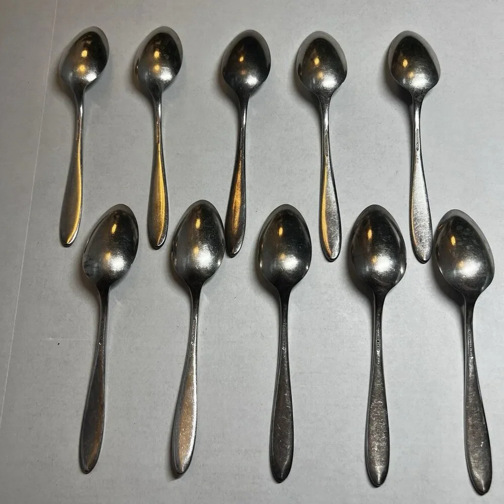 Antique 1923 Oneida Community Silverplate BIRD OF PARADISE Teaspoons Set of 10